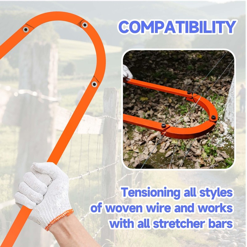 Fence Stretcher Tool Chain Link Fence Bar Puller, Heavy Duty