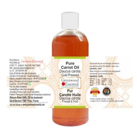 Greenwood Essential Pure Carrot Oil (Daucus Carota) Natural Therapeutic Quality Cold Pressed 200 ml (6.76 oz)