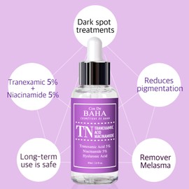 Cos De BAHA (TN) Tranexamic Acid 5% Serum with Niacinamide 5% for Face/Neck - Helps Reduce the Look of Hyperpigmentation, Discolouration, Dark Spots, Melasma Remover (60m) l