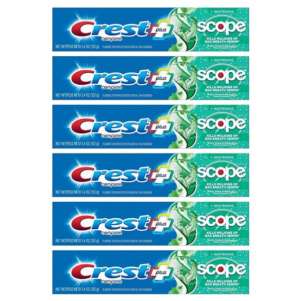 Crest Toothpaste Plus Scope Whitening Minty Fresh (Pack of 6)