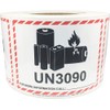 UN3090 Caution Lithium Battery Labels 3.25 x 4.25 Inch 500