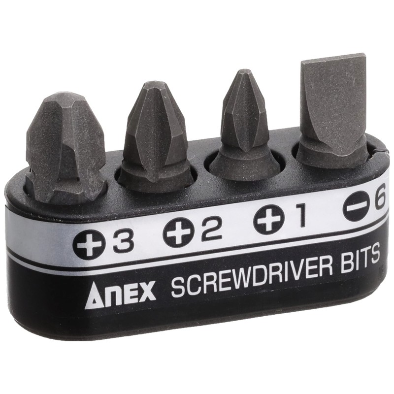 ANEX Starby Replacement Screwdriver, Wide Handle, Set of 5 Bits,