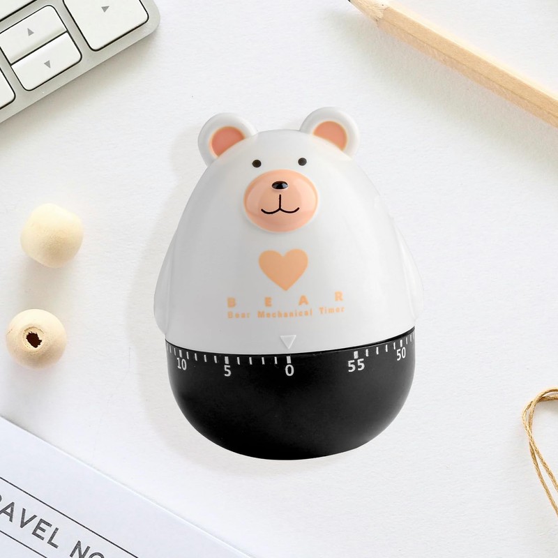 Thyonta Bear Clockwork Timer Cartoon Animal Kitchen Reminder Timer Suitable