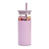 Tronco 20 oz Glass Tumbler with Lids and Straws, Reusable