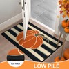 SHACOS Fall Orange Pumpkins Black Beige Stripes Kitchen Rug Sets