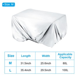 PATIKIL 80L Bicycle Rear Rack Rain Cover, Bike Trunk Rain Cover Waterproof Cycling Rain Cover for Mountain Cycling Hybrid Bike, M, Silver