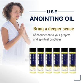 Anointing Oil Unscented for Prayers 1/4oz Pack of 6 by Oil of Joy Represents The Holy Spirit, Peace, Strength, Blessings, and Purification