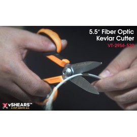 VAMPLIERS 5.5-Inch Fiber Optic Kevlar Cutter, Electrician Scissors, Carbon Steel Serrated Shears - For cutting Kevlar, Carbon Fiber, Fiberglass, Aramid Composite, Various Materials