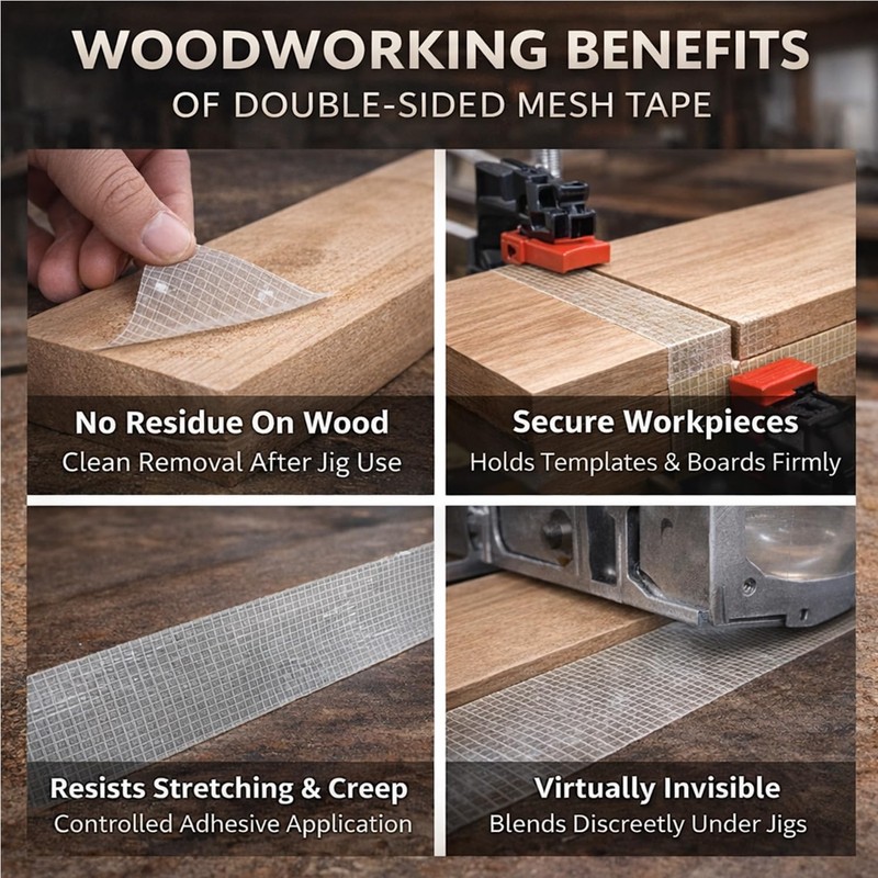SWRT Double Sided Woodworking Tape, Removable Adhesive for Holding Wood