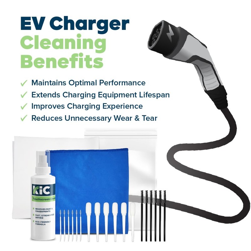 KICTeam - EV Charger Cleaning Kit with Cleaning Brushes, Cleaning