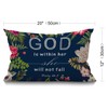 Flowers Cushion Cover Christian Quotes Farmhouse Oblong Rectangle Throw Pillow