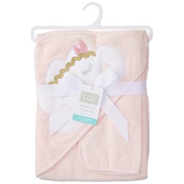 Hudson Baby Unisex Baby Cotton Hooded Towel and Washcloth, Boho Cloud, One Size