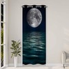 Moon Slider Long Curtains Night Lake Water Blackout Grommet Curtain