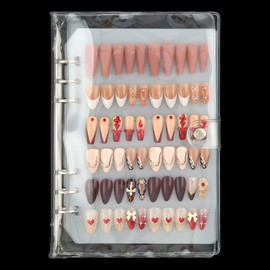 Clear Press on Nail Swatch Book Display Empty Fake Nail Packaging Storage Organizer A5