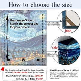 VYPEROCK Canvas Stretcher Bars 20x40 Inch Frame Kit, Available in 25+ size Wood Stretcher Bars for Home and Office, Gallery Wrap Wall Arts Supply for Oil Painting, Poster, Picture & Paint by Numbers