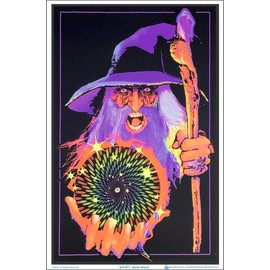 Mystic Wizard Blacklight Poster - Flocked - 23" x 35"