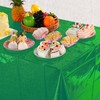 3 Pack Iridescent Green Plastic Tablecloths, Shiny Disposable Laser Rectangle