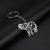 cooltime Animal Lover Stainless Steel Geometric Cut Out Keyring, silver