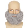 Yan Dream Short Grey Curly Fake Beard for Men Classic