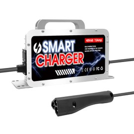 Entrinomy 15 AMP Golf Cart Charger for 48 Volt EZGO RXV & TXT with 3 Pin Triangular Plug-Lead Acid Battery Charger