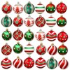 Set of 30 Christmas Baubles Plastic Red White Christmas Tree