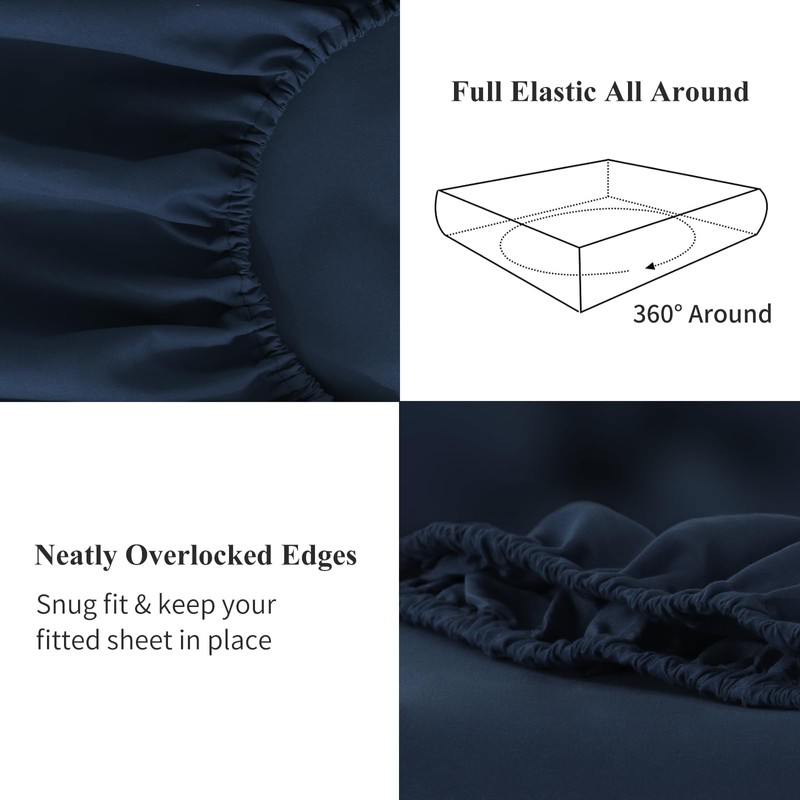 Tifschlaf Double Fitted Sheet Deep - Navy Blue Bed Sheet