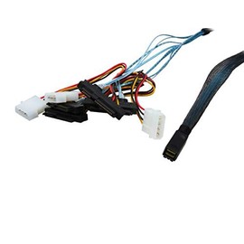 Micro SATA Cables|Internal Mini SAS HD SFF-8643 to 4 x 29-Pin SAS SFF-8482 Cable 1 Meter