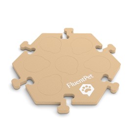 FluentPet HexTile - Medium Beige | Accessory Dog and Cat Button Learning Kits | Can Hold Up to 6 Buttons | Soft, Durable, and Non-Slip | Gift for Pet Lovers | Comes in 12 Colors