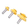 3PCS 1/2in Shank Router Bit 45 Degree Glue Joint Lock