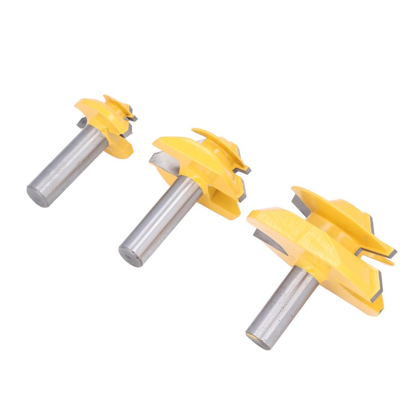 3PCS 1/2in Shank Router Bit 45 Degree Glue Joint Lock