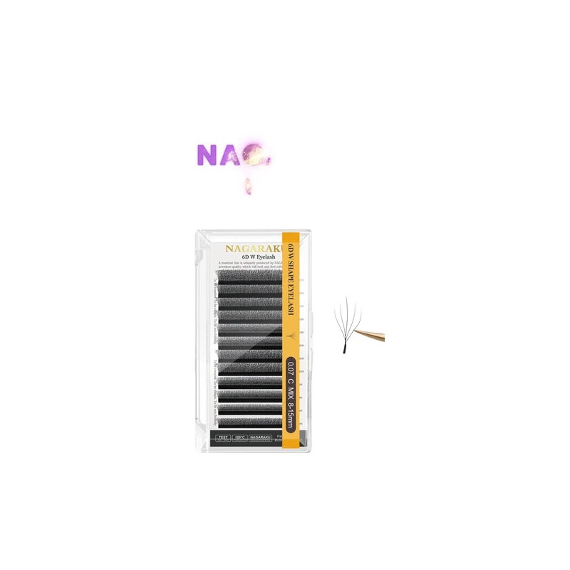 Nagaraku Extensiones De Pestañas 6d W Fibras Tecnológicas