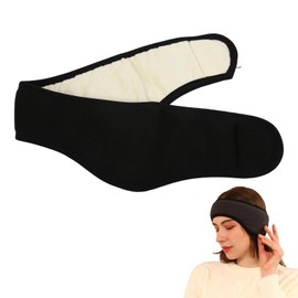 Agatige Sleep Mask, Eye Mask for Sleeping with Adjustable Headboard, Earmuffs for Sleeping, Ear Warmers for Side Sleepers, Men and Women (Black)