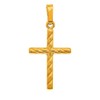JewelStop 14K Solid Yellow Gold Shiny Cross Charm Pendant