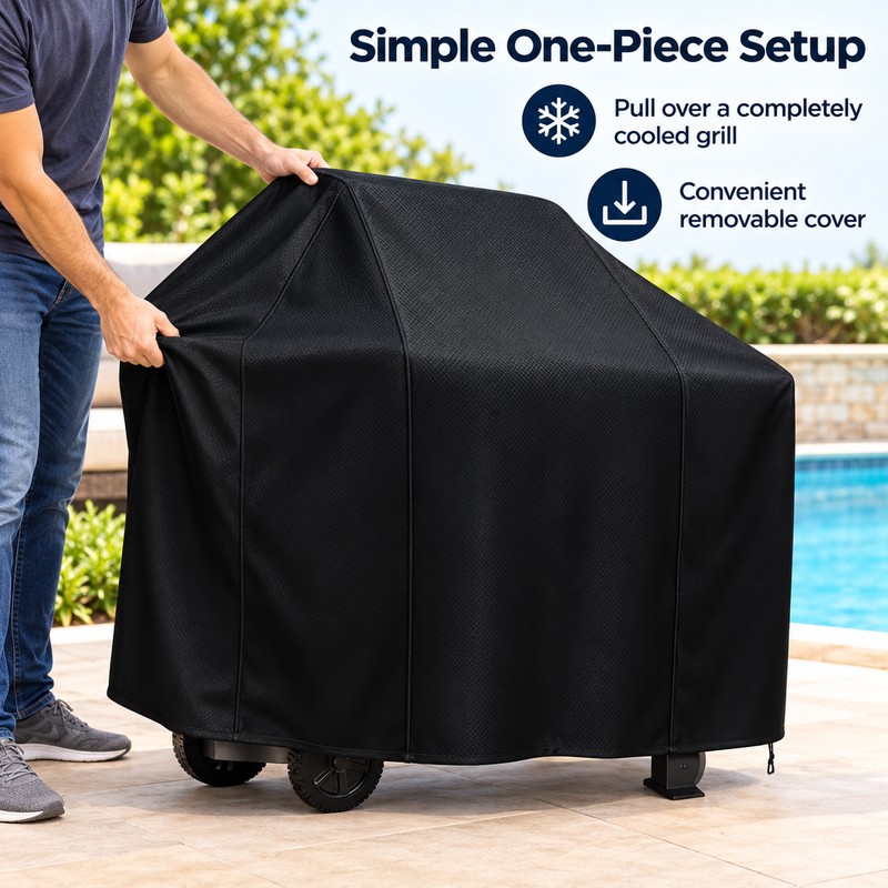 Waterproof BBQ Grill Cover for Outdoor Grills – Polyester Rain