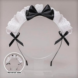 2Pc Black Women Girls Lolita Headband Lace Bow Hair Band Maid Anime Cosplay Headwear Ribbon Bowknot Women's Fashion Headbands Cute Hair Band Party Hair Accessories