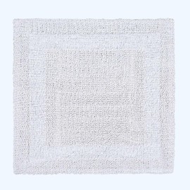 Homescapes Premium Shower Mat, White, 50 x 50 cm with Reversible Design, Small Cotton Bath Mat