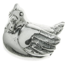 Queenberry Sterling Silver Chicken Hen European Bead Charm