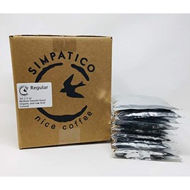 Simpatico Low Acid Coffee - Case of 30 - 2.5 oz Organic Medium Smooth Roast Single Serving Fractional Packs