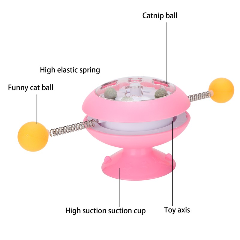 Windmill Spring Interactive Cat Catnip Toy Funny Cat Turntable Teasing