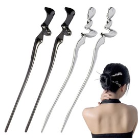 Pack of 4 Hair Sticks for Women, Hair Sticks for Long Hair, Vintage Hair Sticks, Vintage Hair Sticks for Hair Styling Design, Decorative Hair, Solid Hairstyle, Hair DIY Accessories