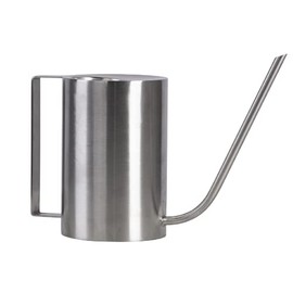Esschert Design Modern Style Cylinder Watering Can, Stainless Steel