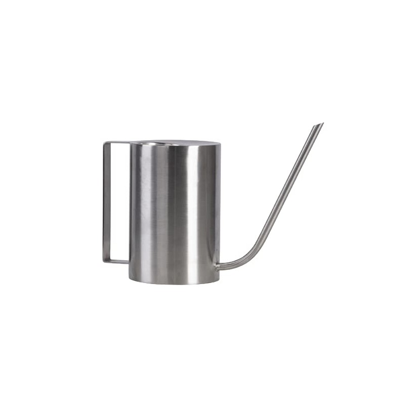 Esschert Design Modern Style Cylinder Watering Can, Stainless Steel