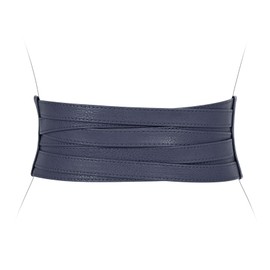 XZQTIVE Wide Elastic Belts for Women Dresses Black Waist Corset Belt for Women Fashion Wide Stretchy Belts, Braided Navy Blue, Fits Waist Sizes 26-29 inch