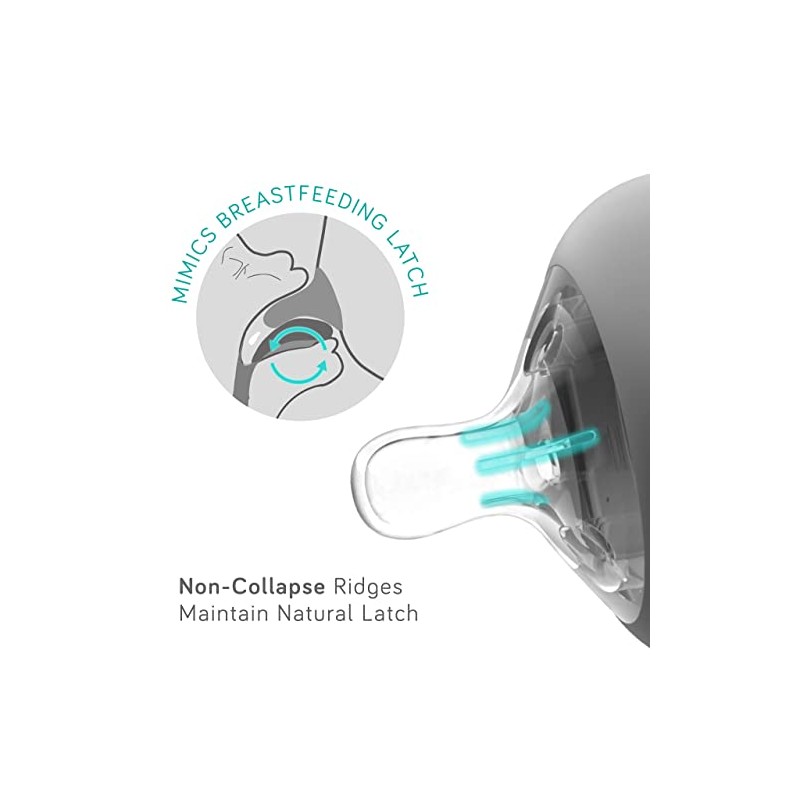 Nanobebe Nipples Baby Bottle Nipples, Silicone Nipple, Triple Vented, Ready