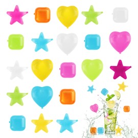 RosyFate Reusable Ice Cubes, Pack of 25, Plastic Heart, Plastic Ice Cubes, Ice Cubes, Ice Cubes for Cooling Drinks, Party Decoration Drinking (Random Colour)