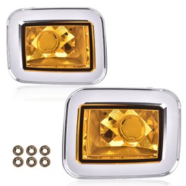 G-PLUS New Front Clear Chrome Parking Signal Light Set Compatible with 2003-2008 Hummer H2/2005-2008 Hummer H2 SUT Amber Lens