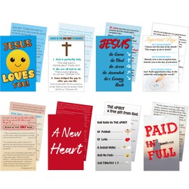 Chiisong 160 Pcs Gospel Tract Card Bulk Plan of Salvation Cards Pocket Prayer Holy Postcards Christian Inspirational Assorted Bible Verses Bookmark for Women Men Teens Ministering Tool Gifts, 8 Styles