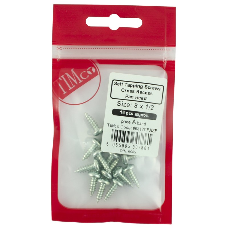 TIMCO Self-Tapping Pan Head Silver Screws - 10 x 3/4