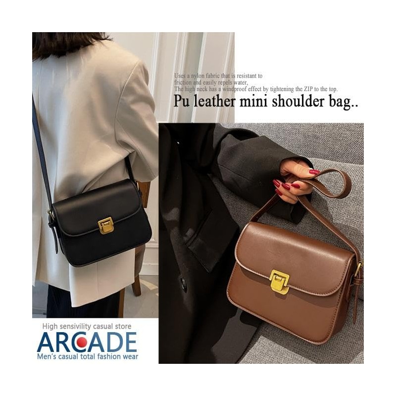 Arcade Women's Shoulder Bag, Crossbody Hanging, Small, Compact, Retro Design,
