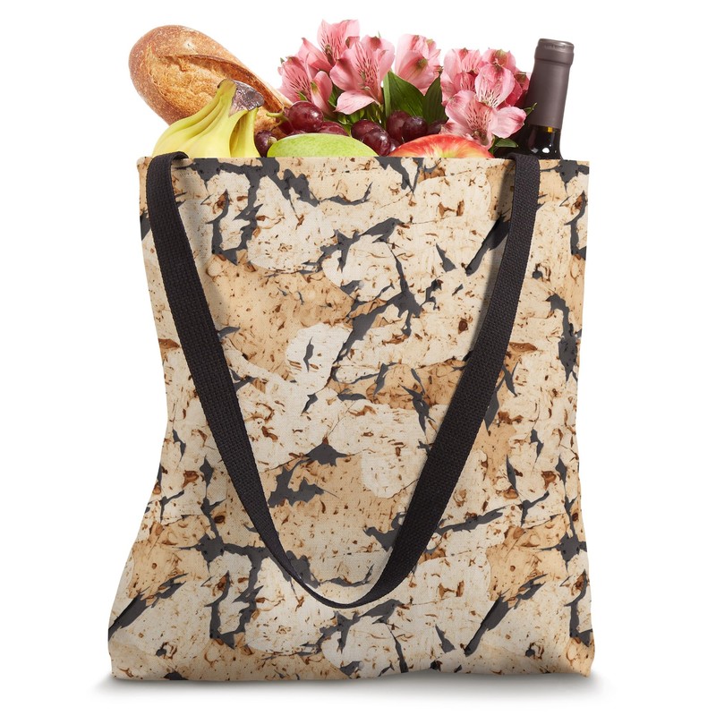 Cork with Black Inserts Photographic Pattern Tote Bag